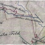 Výrez z historickej banskej mapy z r. 1806 – blízke okolie baní Kreuz