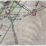 Výrez z historickej mapy z r. 1833 – okolie farského kostola a šachty Maximilián